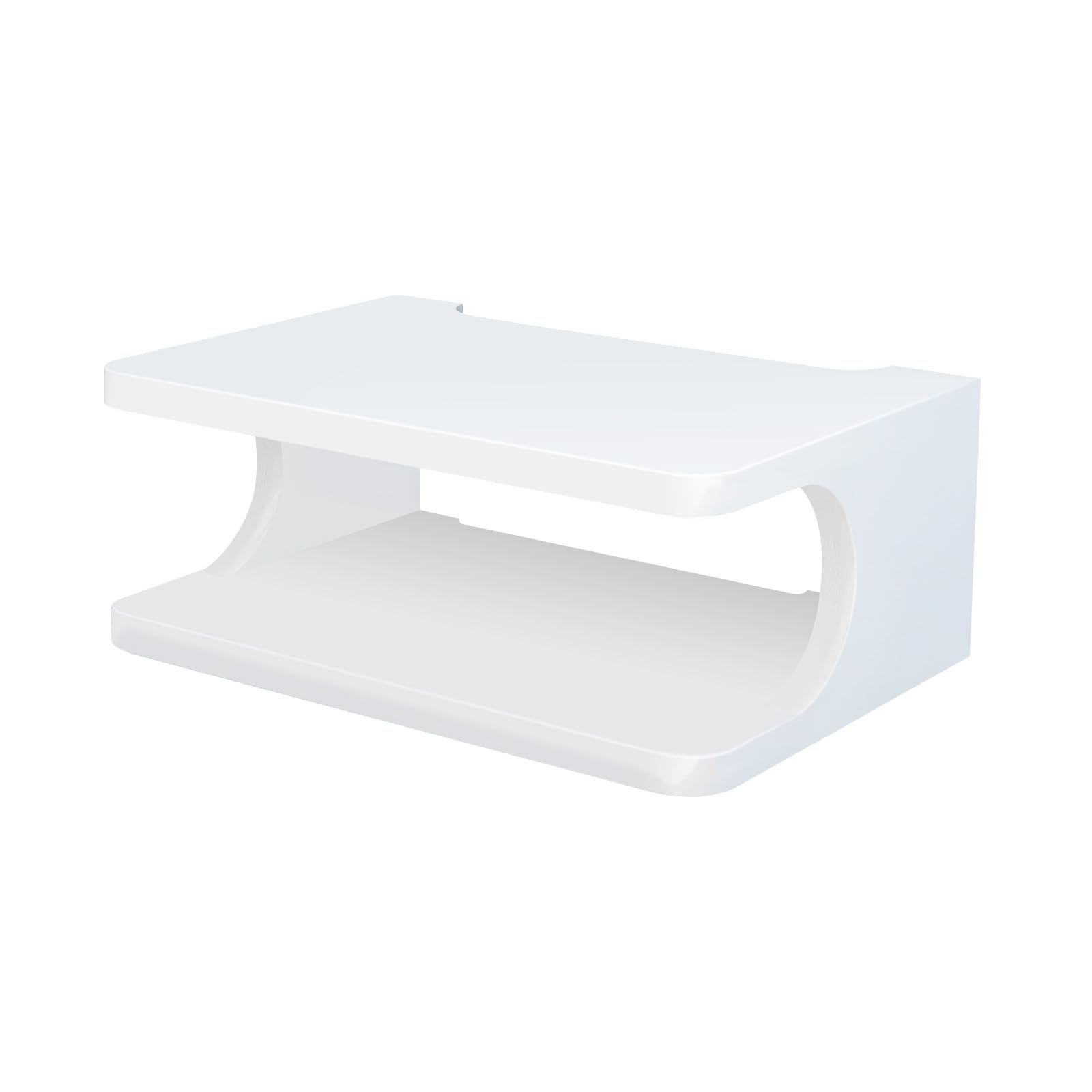 lalago WiFi Router Storage Box, Wall Mount for WLAN Router, TV Console Shelf for WLAN Phone, DVD Shelf Wall, Wall Decoration (White) — image 1
