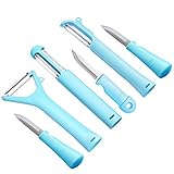 3-Piece Fruit & Vegetable Peeler Set [Y Style, Double Sides,One Sides] - Razor-sharp Stainless Steel Blade with Fruit Knife Inside