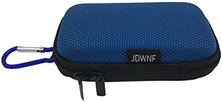 JDWNF Headphone Carrying Cases with Free Carabiner, Durable Earphone Cases Earbuds Pouch bags for USB Cable, Bluetooth Headset, Airpods, Memory Cards, U Disk, MP3 Player, Keys, Coins (Blue)