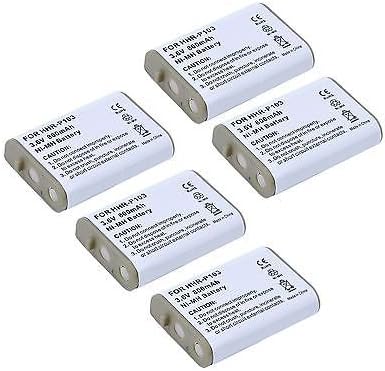 5 Pack of Panasonic KX-TD7896 Battery - Replacement Panasonic Cordless Phone Battery (800mAh, 3.6V, NIMH)