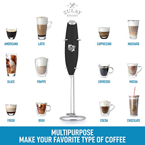 Zulay Milk Boss (Batteries Included) Milk Frother Electric Foam Maker