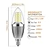 gezee LED Candelabra Bulb, Non-Dimmable, 100 Watt Equivalent, 12W LED Candle Bulbs, Daylight White 6000K, 120V, 1200Lumens, E12 Base, Chandelier Bulbs, Torpedo Shape(4-Pack)