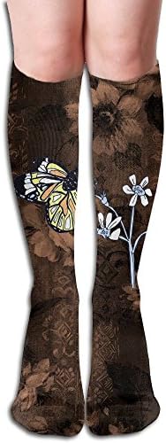 Beautiful Butterfly To Fly Flower-counting Women's Printed Light Compression Knee Hi Sock