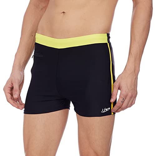 I-Swim Mens Costume Is-010 Size 2Xl Black/Red With Is-010 Size 2Xl Black/Yellow Pack Of 2 And Earplug Is-406 1