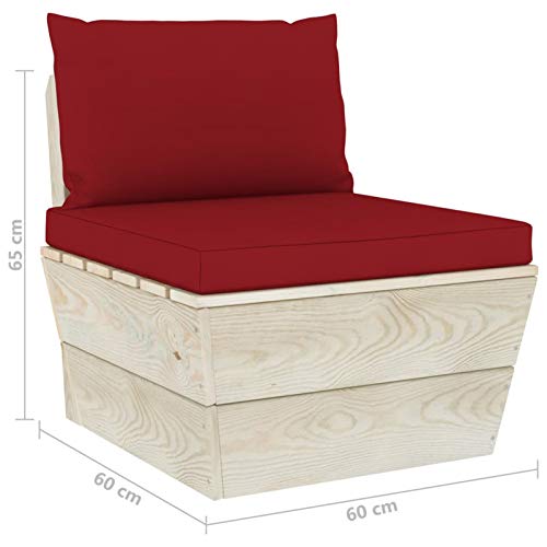 Tidyard 9-tlg.Garten-Lounge-Set Gartenlounge-Set Garten-Sofagarnitur aus Paletten mit Kissen,Gartenmobel-Set Terrassen-Sofagarnitur Sitzgruppe Gartenset Mobel Loungemobel Gartengarnitur – Bild 6