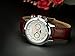 Men's Vintage White Analog Japanese Quartz Movement Dial Leather Band Strap Watches