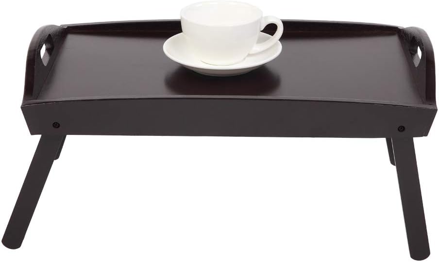 Titoni Wooden Curved Breakfast Tray Bed Tray Table with Folding Legs