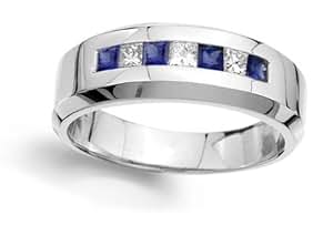 sapphire diamond band mens