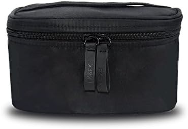 Mini Portable Travel Cosmetics Bag - Zikke Durable Cosmetics Organizer, Waterproof Makeup Storage Case to Organize Cosmetics, Makeup Brush Set, Personal Care Products, Travel Accessories (Black)