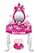 Kiddie Play Pretend Play Kids Vanity Table and Chair Beauty Play Set with Fashion Accessories for Girls