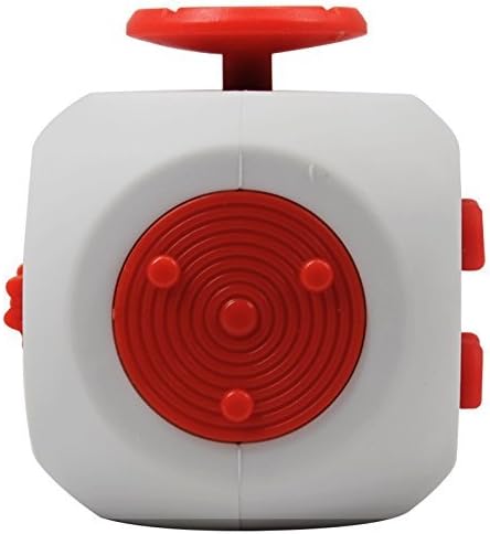 Lazle Fidget Cube Anti-Stress - Anti-anxiety and Depression Ball Toys for Children, Teens, Student and Adults [Easy Carrying] Active Dice Stress Reliever for Work, School, Class (Gray-Red)