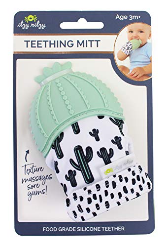 image for Itzy Ritzy Silicone Teething Mitt - Soothing Infant Teething Mitten wi