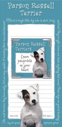 Parson Russell Terrier Memo Pad Notebook and Magnet Picture Frame Set