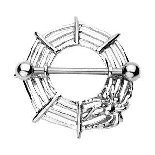 PiercedOff Nipple Shield with Spider on a Web
