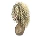 BonJoJo Afro Kinky Curly Wig Blonde Highlights Short Side Part Ombre Synthetic African Fluffy Hair Heat Resistant