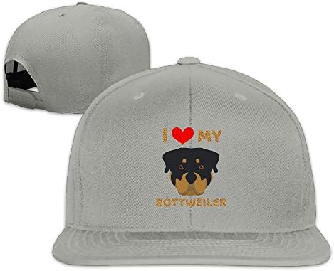 XHX Unisex I Love My Rottweiler Flat Hat Snapback Hip Hop Baseball Cap
