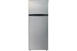 Frigidaire 2 Door Apartment Size Refrigerator with Freezer, 7.5 cu ft, Retro, Silver, Platinum
