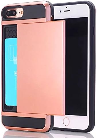 greattask iPhone 7 Plus Wallet Case, Card Holder Case,Protective with ID Credit Card Slot Holder,Durable Shockproof Cover for Apple iPhone 7 PLUS (Rose Gold)