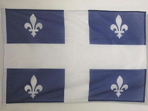 AZ FLAG, Quebec Flag, 2x3 Ft, For Outdoor, Canadian region of Quebec Banner Knitted Polyester with Two Plastic Rings