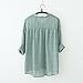 YANG-YI Clearance Women Cotton Solid Long Sleeve Shirt Casual Loose Blouse Button Down Tops (3XL, Green)