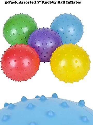 5-Pack of Assorted Color 7" Knobby Balls!