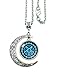Moon Necklace Black Butler Crescent Pentagram Pendant Charms Silver Chain Friendship Gift (Moon silver)