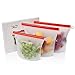 Reusable Silicone Ziplock Bags for Food Storage by Criss Elite - Clear Bags for Freezer, Sandwich, Snack, Lunch, or Fresh Vegetable or Fruits. Large (2x50 + 30 oz)
