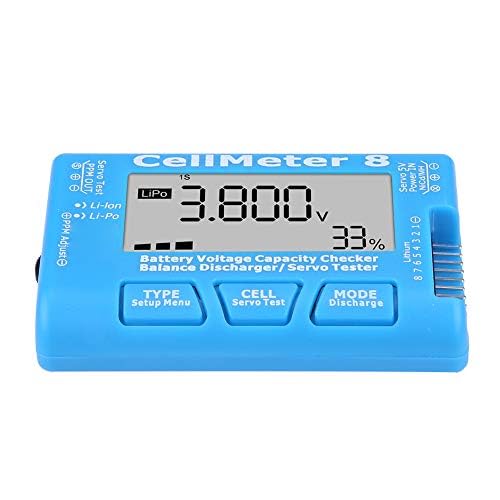 Digital Battery Checker, CellMeter 8 Digital Battery Capacity Voltage Tester Suitable for LiPo LiFe Li-ion Batteries