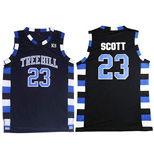 TUEIKGU Mens Ravens Basketball Jersey #23 Nathan Scott Sports Movie Jersey Black (Medium)