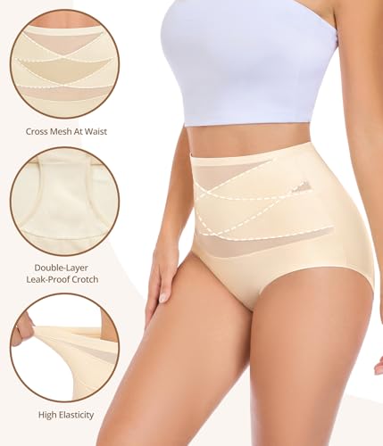 UMIPUBO Women's Panties High Waisted Briefs Seamless Briefs High Waist Invisible Underwear Comfortable and Soft Elastic Underwear Women