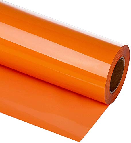 Heat Transfer Vinyl Bundle 12" x 10' Feet Rolls, HTV for Silhouette Cameo Easy to Cut & Weed, DIY Heat Press Design for T-Shirt, Clothes, Hats and Other Textiles Orange