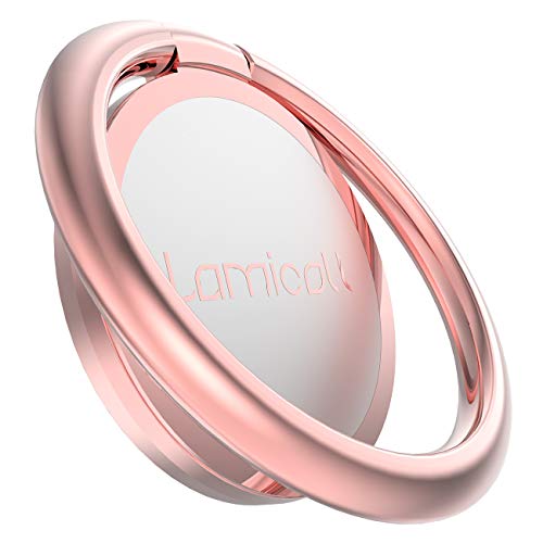 Phone Ring Holder, Lamicall Finger Ring Stand : Universal Cell Phone Cradle Kickstand Compatible with Phone Xs Max XR X 8 7 6 6s Plus 5s, Samsung Galaxy S8 S7 S6, All Android Smartphone - Rose Gold