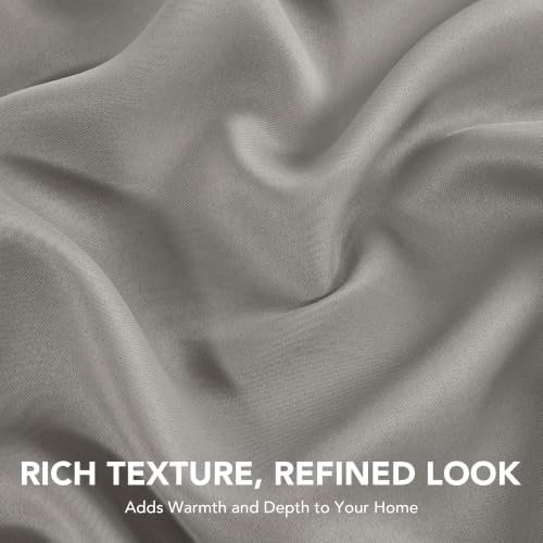 Deconovo Living Room and Bedroom Curtain Opaque 140 x 160 cm, 1 Panel, Thermal Insulating Curtain Cold and Heat with Ruffle Tape, Oeko-Tex, Light Taupe