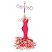 Rose Red Mini Gown European Model Earring Necklace Jewelry Stand Display Holder