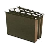 Pendaflex Ready-Tab Extra-Capacity Reinforced Hanging Folders with Lift Tab Technology, Letter Size, 5-Tab, Standard Green, 20 per Box (42701EE)