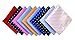 MENDENG Mens 10 Pack Assorted Cotton Polka Dots Pocket Square Handkerchief Hanky
