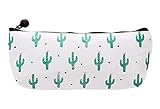 Hosaire Pencil Case Canvas Elegant Cute Cactus Pen Case Stationery Pouch Bag Case Cosmetic Bags