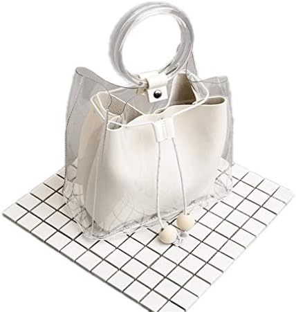 ANANXILA Small Shoulder Bag Clear Transparent Drawstring Girls Cute Composite Bag Female Handbags White
