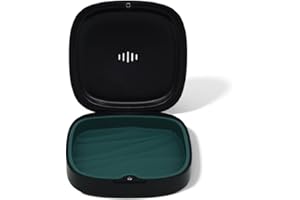Slim Square Aligner Holder, Thin Retainer Case with Vent Holes, Portable Low-profile Night Guard Box (Black Green)