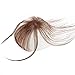 Stamped Glorious Real Human Hair Clip on Bangs Topper 3D Hand Made Air Bangs Crown Wiglet Hairpieces for Women(Light Brown)