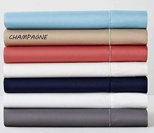 Hudson Park Collection 500 Thread Count 100% Pima Cotton Iron Free Twin Fitted Sheet- Champagne