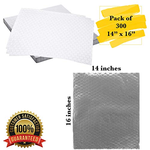 MM Foodservice Insulated Cushion Foil Wrap, Insulated Foil Sandwich Wrap, Pre Cut Honeycomb Insulated Wrap Sheets (300)