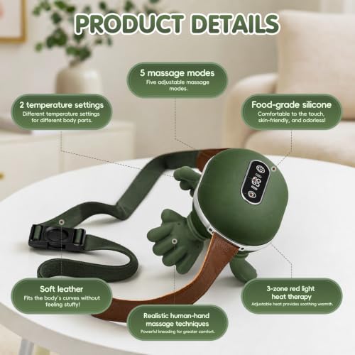 Masajeador Cervical y Espalda con Calor,4D Masajeador Cervical con Mando a Distancia 5 Niveles de Intensidad y 2 de Calor Masajeador de Cuello Masaje Profundo para Relajar Músculos