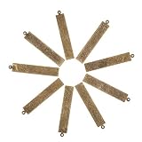 Pandahall 10pcs Antique Bronze Brass Blank Stamping Tag Pendants Metal Alphabet Letter Stamps Charms for Jewelry Necklace Makings 1.61x0.27 inch Rectangle