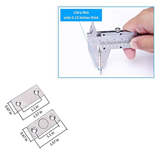 Door Magnet Homello 8 Pack Ultra Thin Cabinet Door Magnetic Catch Drawer Magnet Stainless Steel Magnetic Latch Hardware for Sliding Door Window Kitchen Cupboard Closure Closet Door Closer-Sliver