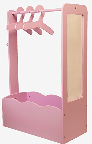 MMP Living Dress up Center with Full Length Mirror, knob and 3 Hangers - Pink, 3 feet Tall - Thumbnail 4