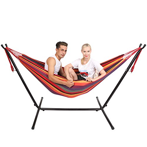 Kanchimi Hammock with Stand,Max Load 450lbs,Portable Double Hammock for