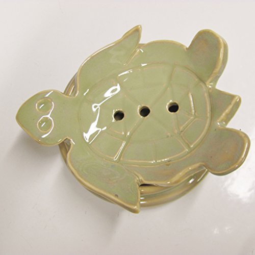 Soap Dish Turtle Soap Dish with Drain Plate Handmade Ceramic Pottery