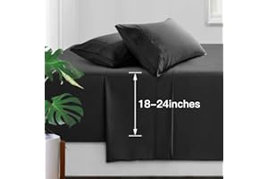Manyshofu Extra Deep Pocket Twin Sheets Set - Hotel Luxury 1800 Thread Count Sheets & Pillowcases - Kids Bedding Set up to 24" Mattress - Charcoal Grey Bed Sheets 18-24 Inch Deep Pockets - 3 Piece