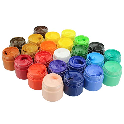 U.S. Art Supply 24 Color Acrylic Paint Set, 3.3 Fl Oz (Pack of 24), Professional Artist Bright and Vivid Opaque Colors